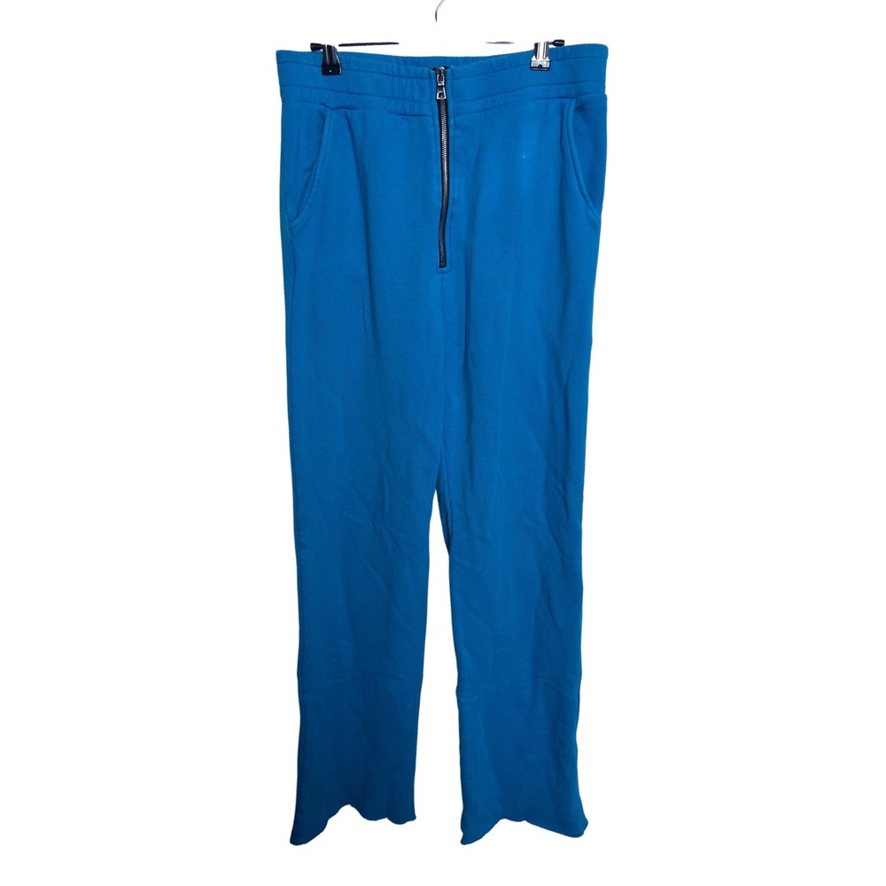 Cotton Citizen Milan Zipper Sweatpants Electric Blue Raw Hem Women M US Edgy